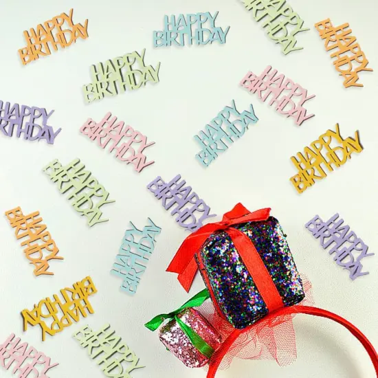 Multi-color Birthday Confetti Happy Birthday Party Table Decorations Cute Letter Table Scatters for Baby/Kids Birthday Anniversary DIY Crafts Party Supplies {2}
