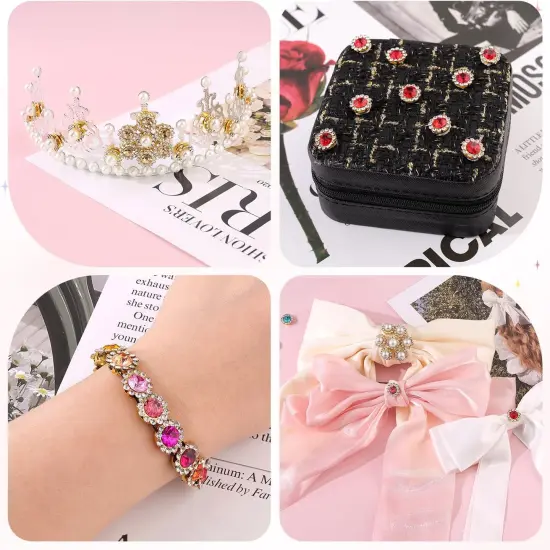 150 PCS 25 Mixed Colors Sew on Rhinestones, Crystal Glass with Metal Base Flower Shape Claw Flatback Rhinestones for Crafting, Bedazzling Rhinestones for Clothes Shoes Hats Bags & Sewing Accessories {5}