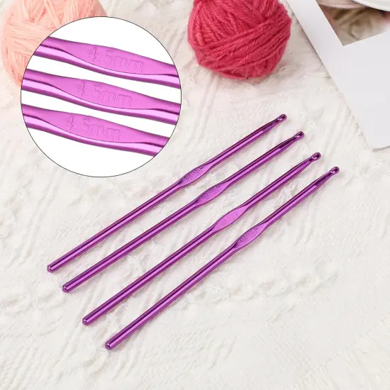 12 PCS Crochet Hook 4.5 mm Crochet Hooks Size 7 Aluminum Knitting Needles Craft Yarn, DIY Crochet Hooks Set for Knitting Scarf Hat {2}