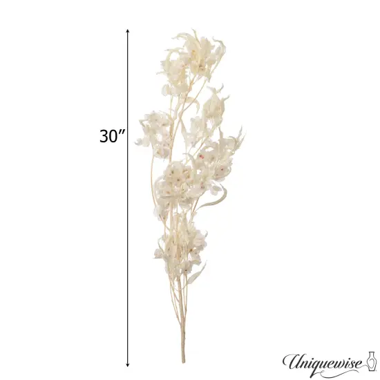Uniquewise Preserved Real Floral Stems Chic Vase Fillers & Accents for Bouquets Centerpieces & Ornamental Displays Ideal for Home Office Boutique Cafe Resto Bar and Event Decor White pansy {6}