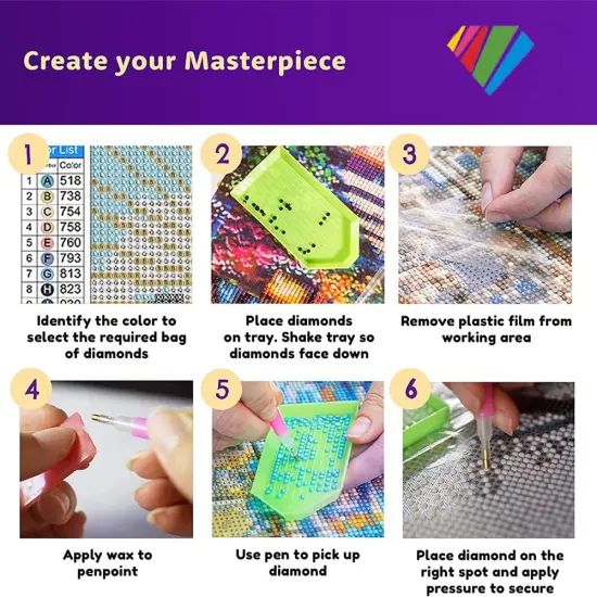 2-Piece Diamond Painting Kits for Adults，5D DIY Full Drill Round Art Gems Mountains Waterfall Diamond Art Perfect for Home Wall Deco Diamond Decor {2}