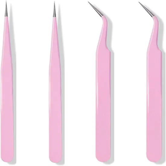 Precision Tweezers Set, Diamond Painting Tools, Anti-Static Stainless Steel Curved & Point Tip Tweezers, for Nail Art, Electronics, Laboratory Work, Jewelry-Making, Craft, Soldering, DIY {1}