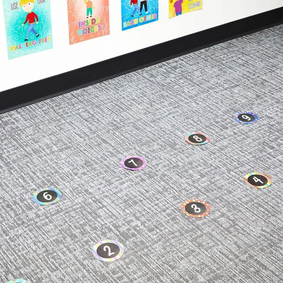 Spot Markers, Round Numbers Stickers for Classroom Line-Up (36 Pack) {3}