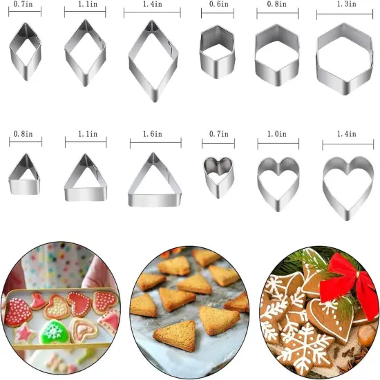 Mini Stainless Steel Cookie Cutter Set Various Shapes, 30 Pieces {4}