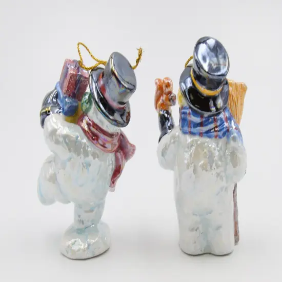 Ceramic Snowman with Gifts and Squirrel Ornaments, Home D&eacute;cor, Gift for Her, Mom, Christmas tree D&eacute;cor {3}