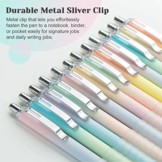 Gel Pens Medium Point 0.7mm Black Ink Gel Pen Retractable Cute Pens for Smooth Writing School Office Supplies, Pack of 12 {3}