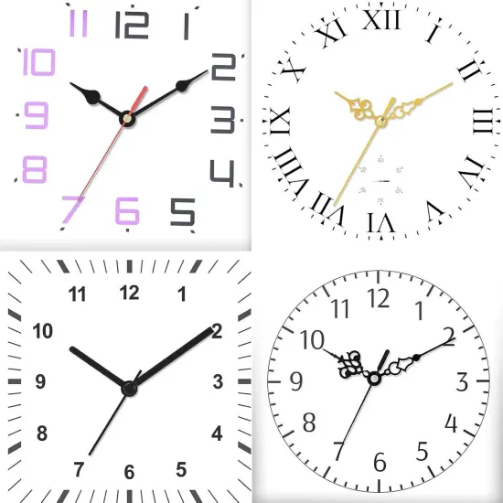 3 Pieces Non Ticking Quartz Clock Movement Mechanism with 6 Sets of Short Hands Battery Operated Clock Motor Kit for DIY Repair Replacement (0.5 inch/13 mm) {4}