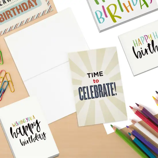 120 Pack 4x6-inch Happy Birthday Cards with Envelopes - Bulk Gift Set for Kids, Students and Teachers (12 Assorted Designs) Multicolor {5}