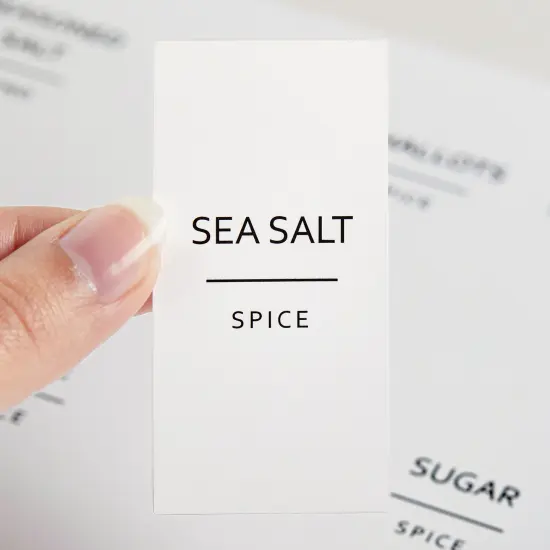 Talented Kitchen 140 Minimalist Spice Jar Labels - Preprinted Seasoning Stickers for Herb Bottles, Spice Rack, Pantry Organization (Black Print on White Matte Backing) {3}