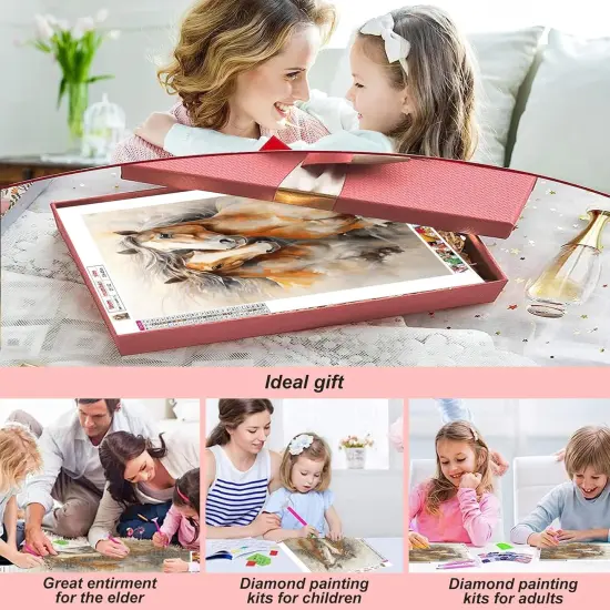 Diamond Painting Kits for Adults, Horse Round Full Drill Diamond Art Kits, 5D DIY Paint with Diamonds Crafts for Home Wall Decoration Gifts 12&times;16Inch {3}