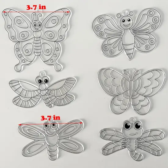 30 Sets Summer Butterfly Suncatchers Crafts Kit Dragonfly Suncatcher DIY Window Paint Art Suncatcher Kits {3}