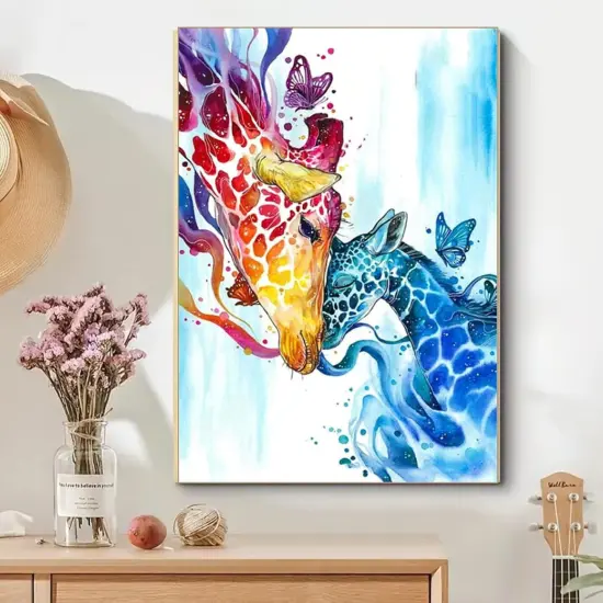 Acrylic Painting by Numbers Kit or Adults Colorful Animals Giraffe Oil Painting Kits for Beginners {2}