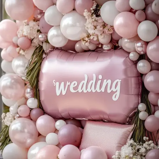 Pink and White Balloons Double Stuffed Pearl Pink Balloon Garland Arch Kit for Birthday Baby Shower Bridal Shower Wedding Bachelorette Party Decorations {2}