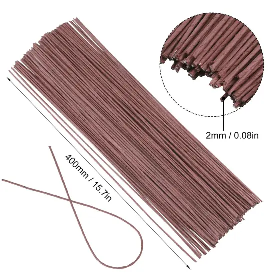 400 PCS 16 Inch Floral Wire Stems,14 Gauge Floral Wire for Wiring Fresh Flowers, Creating Floral Crowns, DIY Crafts, Artificial Flower, Brown {2}