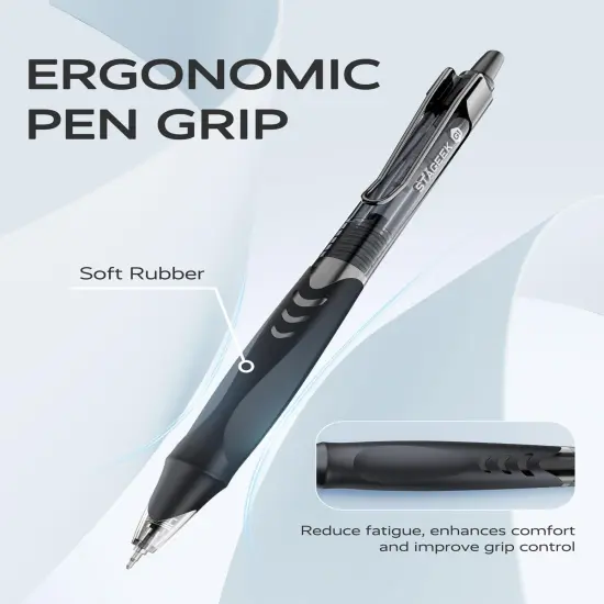 12 Pack Black Gel Pens, Quick Dry Black Ink Pens, 0.5mm Fine Point Retractable Smooth Writing Pens for Journaling, Writing, Business Gel Pen for Office School & Home Supplies(Black) {4}