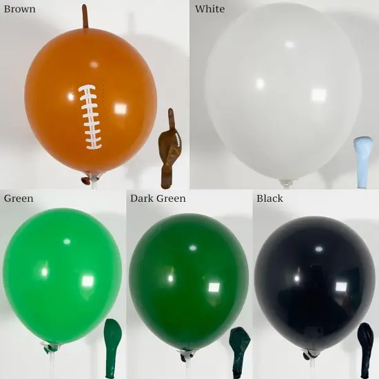 123PCS Football Balloon Arch Garland Kit, Green, Black, White and Brown Balloons with Rugby Print for Superbowl Balloon Arch, 1st Down Football Birthday, Sports Theme Party Decorations {4}