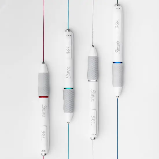 Fashion Barrel Gel Pens, Pearl White Body, Medium (0.7mm) Point, Bold Ink Colors, 8 Count {3}