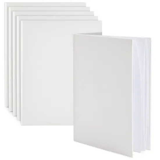 6 Pack 8.5x11 inch White Blank Hardcover Books for Kids to Write Stories, Unlined Scrapbook and Journal - 18 Sheets/36 Pages Each {1}