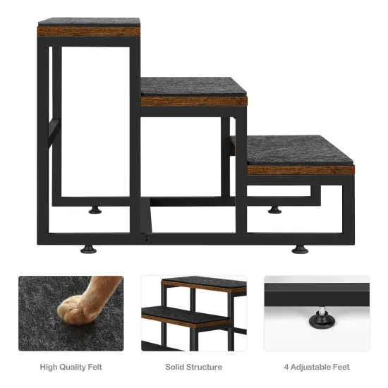 3-Step Dog Stairs for Small Dogs & Cats &ndash; Non-Slip Pet Steps for Couches, High Beds, Cars, Supports Up to 100lbs {3}