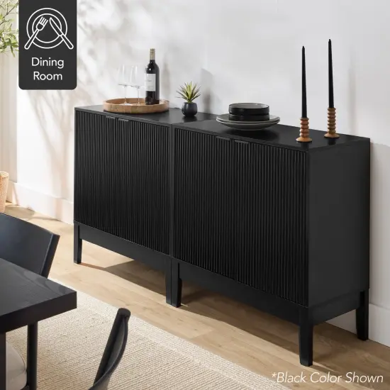 Best Choice Products 2-Door Reeded Storage Cabinet w/ Soft-Close Doors, Multipurpose Accent Furniture Natural {6}