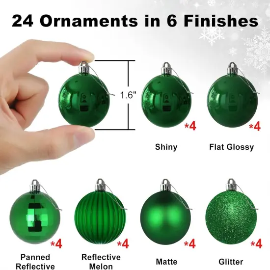 Emerald Green 1.6" Small Christmas Balls {5}