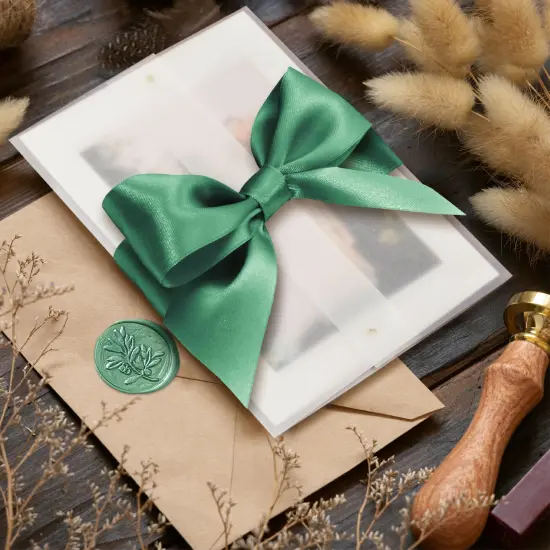 100 Pack Vellum Jackets for 5x7 Invitations, Pre-Folded Bulk Transparent Paper Envelope Liners for Wedding Cards and Scrapbooking {3}