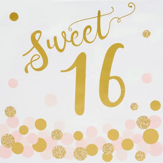 3 Pack Sweet 16 Tablecloth for Girl 16th Birthday Party Decorations (54 x 108 In) White {7}