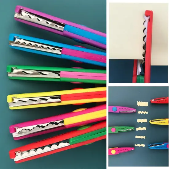 14PCS Creative Scissors & Craft Punch, 6 Different Patterns Edging Scissors + Paper Punch for Teachers Kids DIY Photo Scrapbooking Album - Colorful {5}