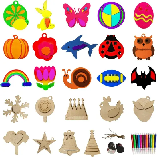 Wooden Magnet Painting Kit for Kids {1}