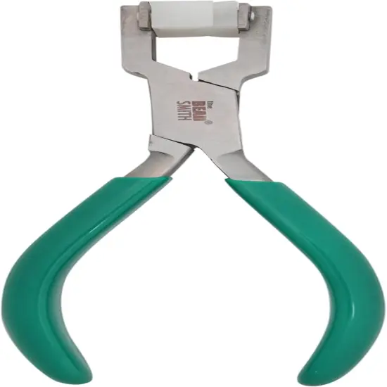 Double Nylon Jaw Ring Bending Plier, 5.5 inches (140mm), Green PVC comfort grip handle, no spring, for protecting wire when bending {1}