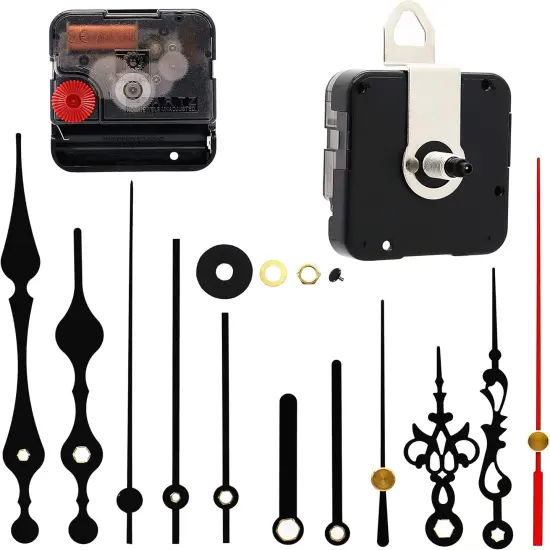 Movement for Clock Repair Replacement 19mm (3/4inch) Shaft Length 11mm (7/16 inch) Thread Length.(Black Shaft) 2.2"W x 2.2"H {1}