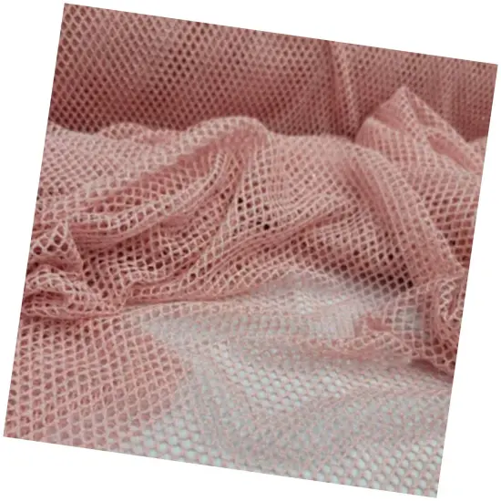 Blush Embroidered Fish Net Silver Mylar Fabric Sold by the Yard {5}