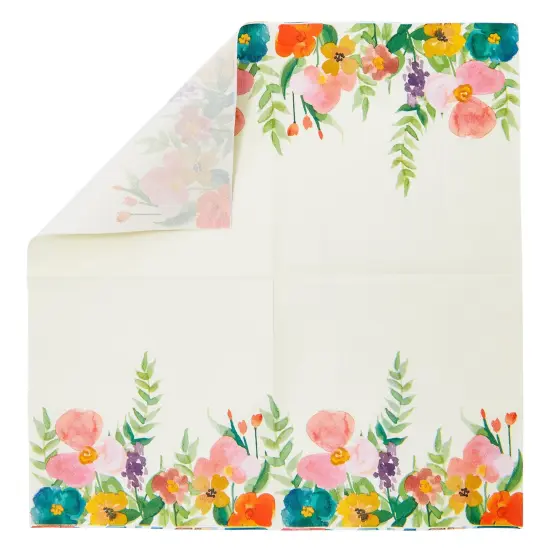 Juvale 100 Pack Vintage Style Disposable Floral Paper Napkins, 2-Ply, 6.5x6.5&rdquo;, Napkins for Garden Bridal Shower, Tea Party, & Wedding {7}