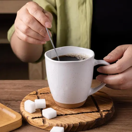 12oz Ceramic Coffee Mugs set of 6, Stylish Coffee Mugs {5}