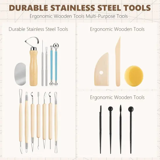 23PCS Clay Tools Sculpting, Ceramic & Pottery Modeling Tool {2}