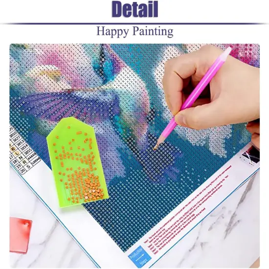 Hummingbird Diamond Painting Kits for Adults, Easy Birds Diamond Art Kits for Beginners, 5D Diamond Painting for Adults, DIY Full Round Drill Gem Arts and Crafts {5}