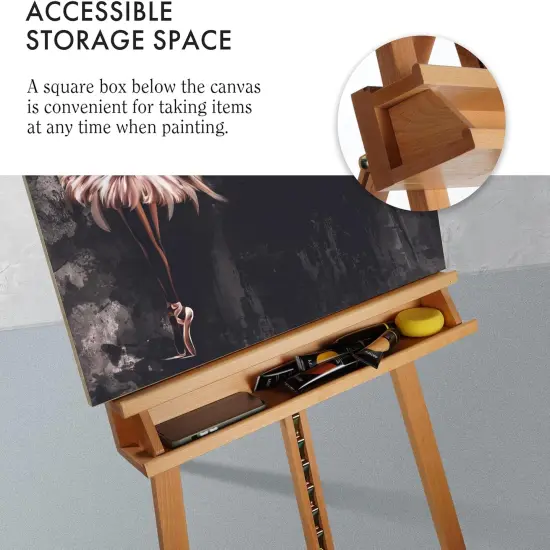 ARTIFY Large A-Frame Adjustable Painters Easel, Solid Beechwood Easel, Studio Easel with Brush Holder for Adults {5}