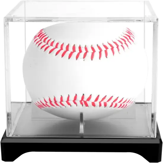 4 Pack Baseball Display Case Baseball Holder Display Case for Balls Baseball Case with Base Fit Official Size Ball {3}