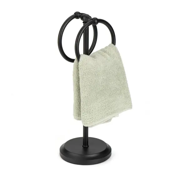 Classical Double Ring Design Fingertip Towel Holder Gold {7}