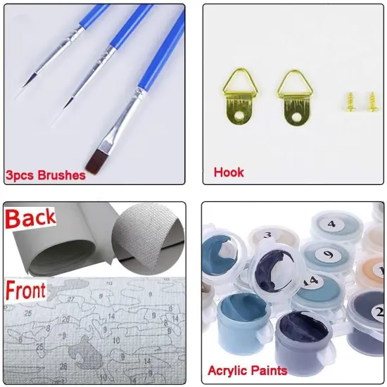 DIY Oil Painting Paintworks Paint by Number for Kids and Adults (16" x 20"Dolphin Bay) {5}