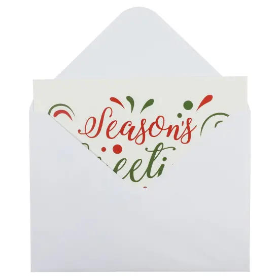Sustainable Greetings 48 Pack Christmas Greeting Cards, Boxed Season’s Greetings Card, Blank Inside, Bulk Holiday Cards with Envelopes, 4.5 x 6.25 Inch (Red, Green) {5}