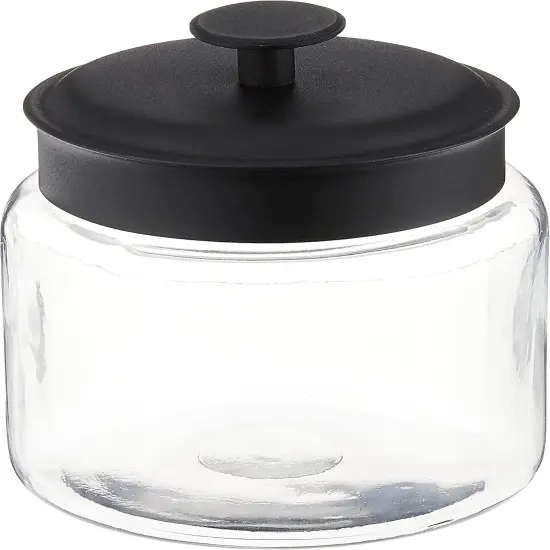 Montana Glass Jars with Fresh Sealed Lids, Black Metal, 48 oz (Set of 4) - {2}