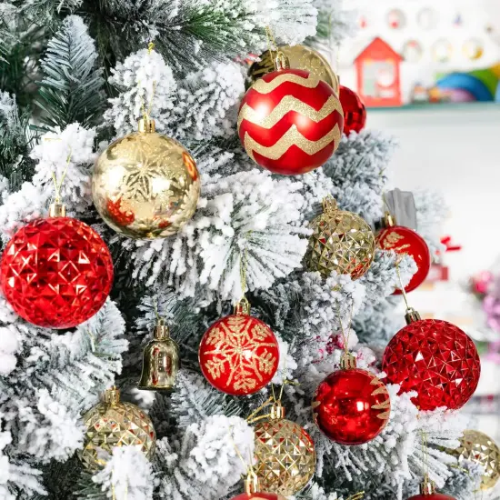 116Pcs Red and Gold Christmas Ball Ornaments, Shatterproof Christmas Hanging Decoration Set with Gift Box, Assorted Decorative Baubles Set for Xmas Tree/Home/Wedding/Party/Holiday (Gold & Red) {2}