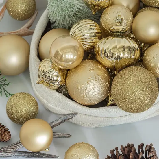 Gold Christmas Balls 34pcs 2.36-Inch Christmas Tree Decoration Ornaments for Xmas Tree Holiday Wreath Garland Decor Ornaments Hooks Included {5}