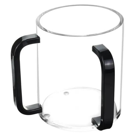 Lucite Clear Wash Cup with Black Handles {2}