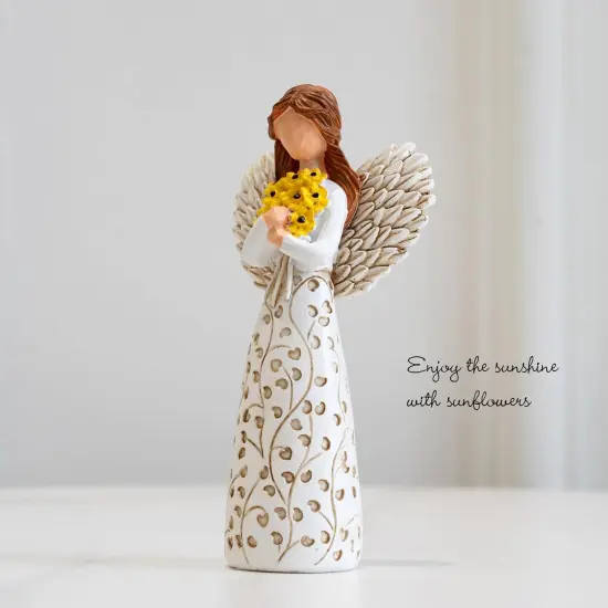 Hand-Painted Angel with Sunflower & Tree of Life Design {4}