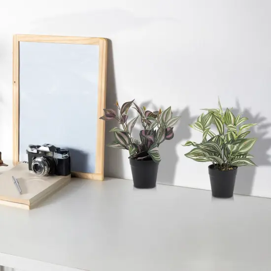 2PCS Artificial Potted Plants – Lifelike Fake Greenery for Farmhouse Home, Garden & Party Decor, Realistic Faux Plants in Decorative Pots {5}