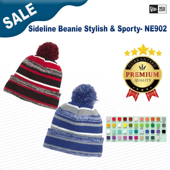 New Era&reg; Sideline Beanie Stylish & Sporty Royal/Grey {2}