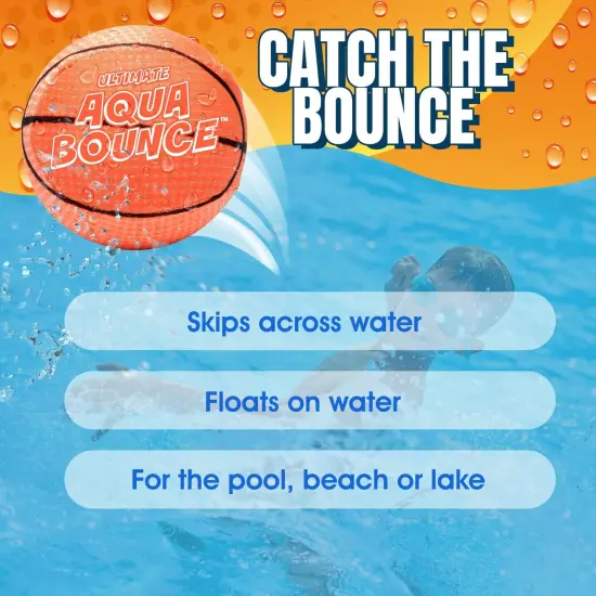 Ultimate Larger 3” Size Skip Balls (Basketball) Beach Pool Toys for Kids Ages 3-14 Year Old Boys Girls Summer Gifts for Teens Family Water Games Adult Men Women Best Birthday Present {5}