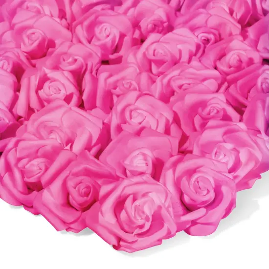 Juvale 100 Pack Hot Pink Artificial Flowers - 3 Inches, Fake Carnations for Wedding, Bridal Shower & Valentine's Day Decorations, Arts and Crafts {1}